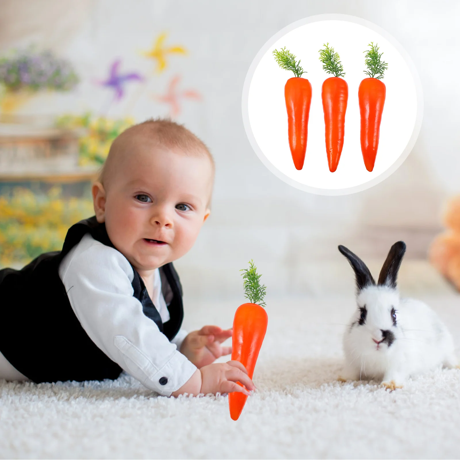 

Easter Carrots Artificial Vegetables Decorations Carrot Egg Decorationhome Kitchen Simulationornament Model Fake Toy Decor