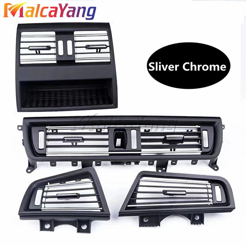 

LHD Car Front Console Dash Air Conditioner Chromed AC Vent Complete Assembly 64229166885 For BMW 5 Series F10 F11 F18