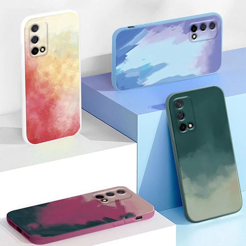 watercolor soft tpu silicone phone case for oppo realme gt master edition 5g colorful back cover free global shipping