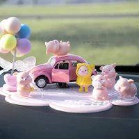 creative personality new piggy alloy car model car decoration desktop cake decoration for girls girlfriend birthday gifts