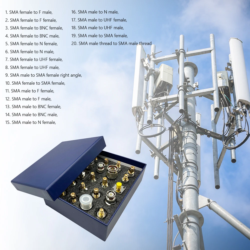 

Профессиональный набор адаптеров SMA типа износостойкий практичный коаксиальный комплект коннекторов «штырь-гнездо» Антикоррозийные аксе...