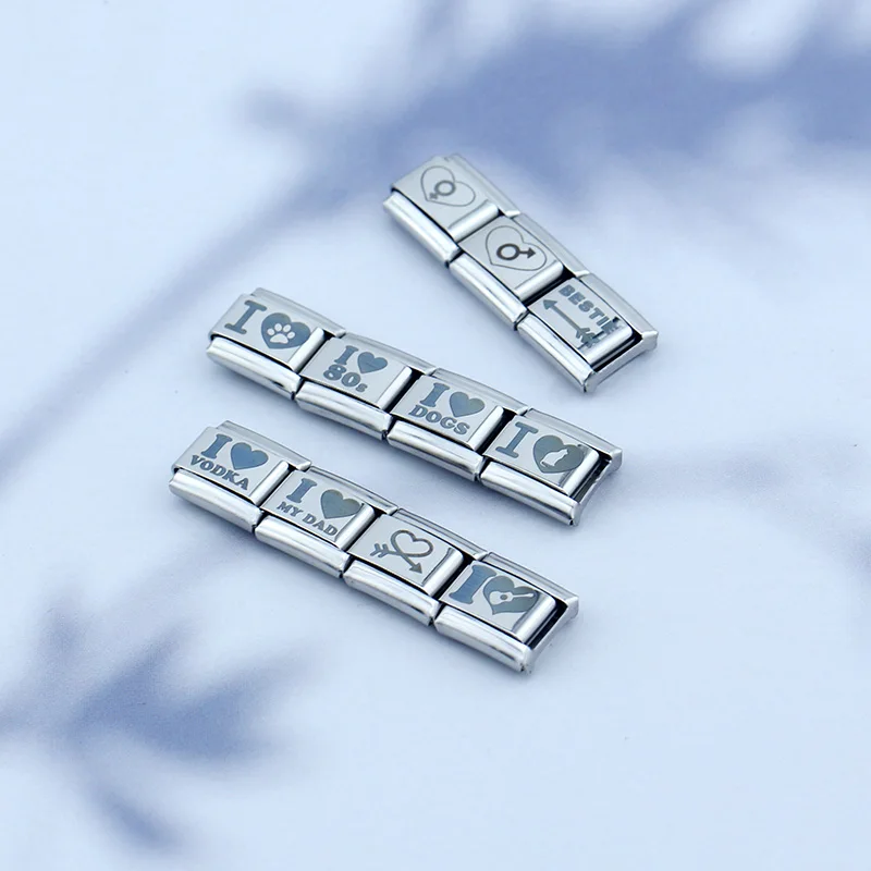 2024 горячая Распродажа DIY сердце I Love Dad Mum You Dog очаровательные итальянские звенья
