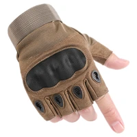 3 colors black brown tactical army green military gloves hard knuckle half finger mittens men women cycling fingerless gloves