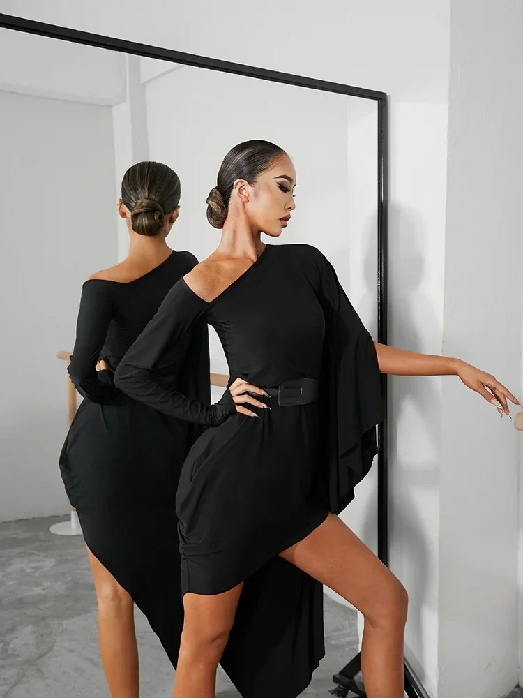 Платье Moda из хрустального хлопка для латиноамериканских танцев