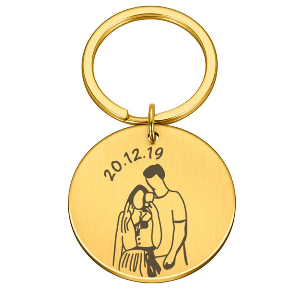 1 Pair Anniversary Valentine's Day Custom Keychain Gift Girlfriend Boyfriend Couple Keychain Custom Date Year Anniversary Gift