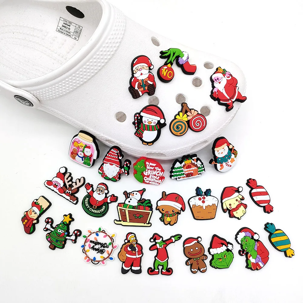 

Hot New 1PCS Jibz Cute Christmas Series Shoe Charms Cartoon Croc Clogs Aceessories Sandals Decorate Kids X-mas Gifts
