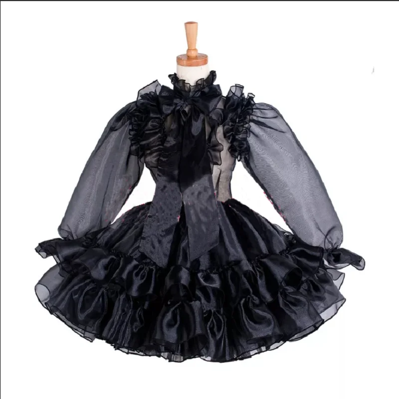 

Платье для косплея из черной органзы с замком