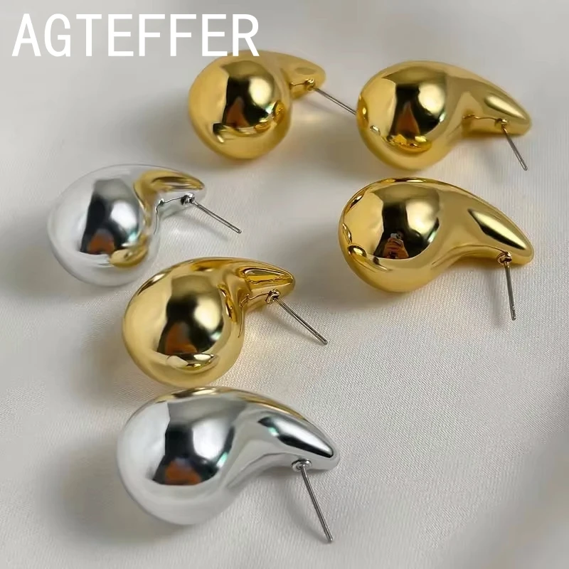 Женские серьги-гвоздики серебристые золотистые 10/14/18 мм