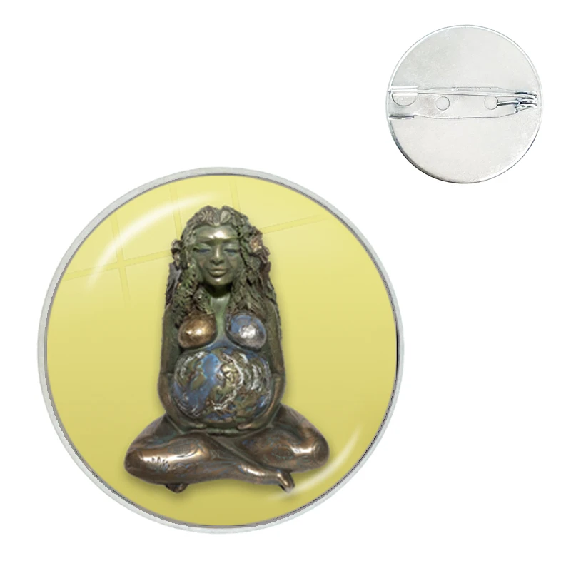 Земля Зеленый Значок Гейя тысячелетия Броши Стеклянный купол Мать Богиня