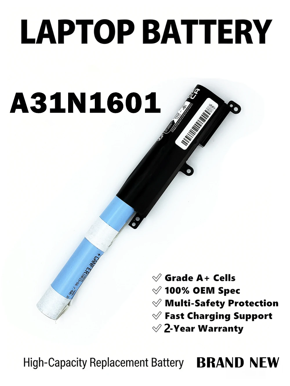 Фото ЗАПАСНАЯ БАТАРЕЯ ДЛЯ НОУТБУКА A31N1601 A31LP4Q 0B110‑00440000 ДЛЯ ASUS X541U X541UA X541UV R541UA F541UA X541SA X541SC 10.8В 36Втч №3