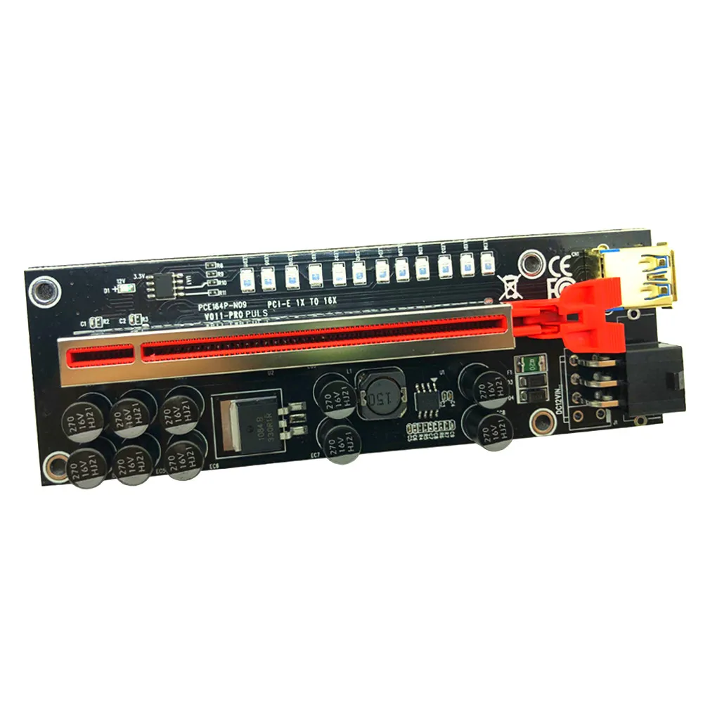 6 шт. Райзер V011 Pro Plus PCIE для видеокарты PCI Express x16 SATA на 6P кабель питания USB 3 0 майнинга