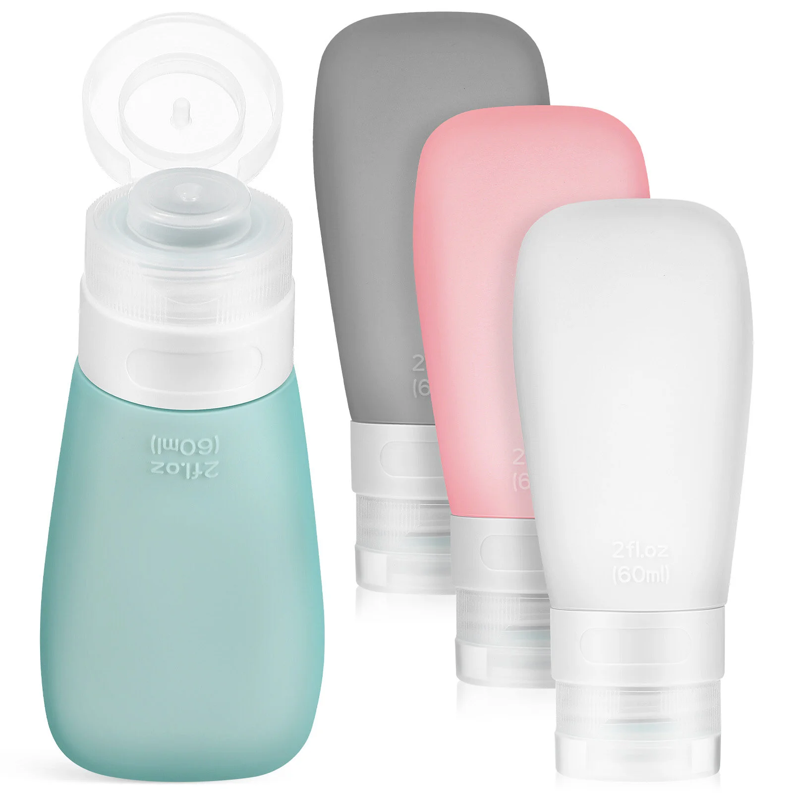 

4 Pcs Silicone Travel Bottle Travel Accessories Toiletries Set Sample Bottles Squeeze Silica Gel Tubes