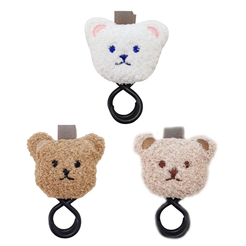 

Cartoon Plush Bear Doll Baby Stroller Hook Multifunctional Mommy Bag Hanger Wheelchair Car Clip for Diaper Pouch Purse