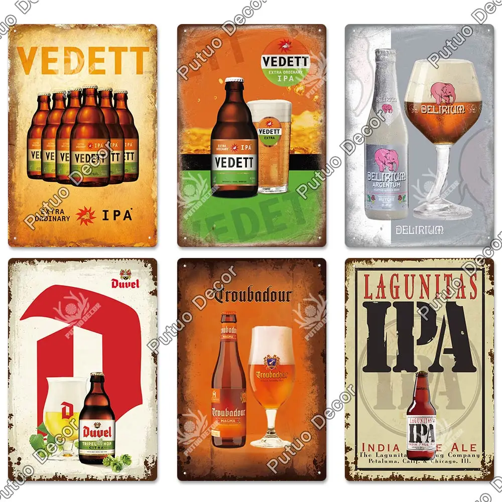 Putuo Decor Винтажная жестяная табличка с пивом