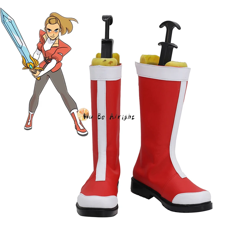 

Аниме She-Ra: Принцесса силы Adora, обувь для косплея, красные сапоги, реквизит для косплея на заказ для девочек, для женщин, для Хэллоуина, карнавала Вечерние