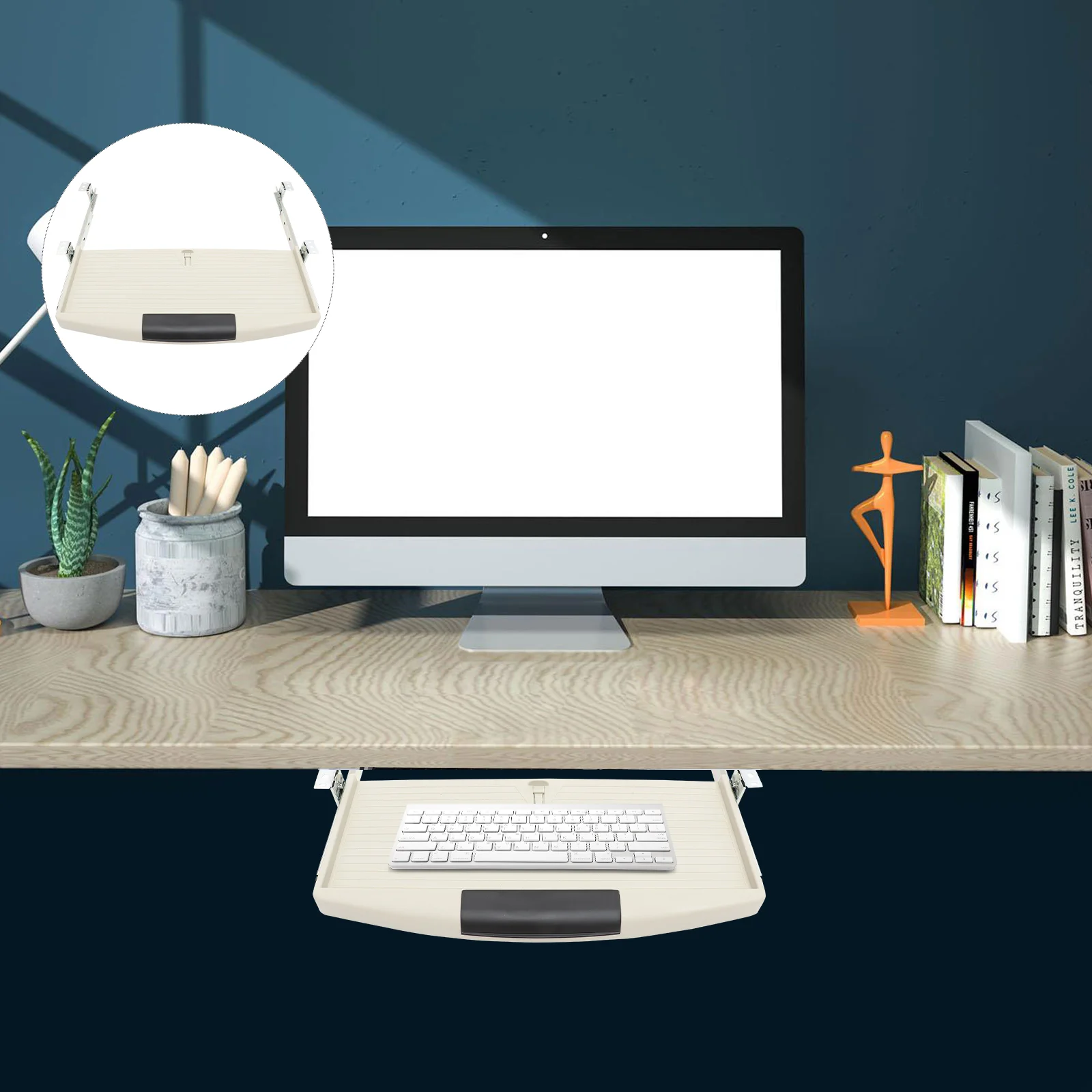 

Keyboard Box Drawer Tray Desk Table Storage Pen Type Collection Office Organizer Invisible Sundries Stand​​​ Case Sliding Stand