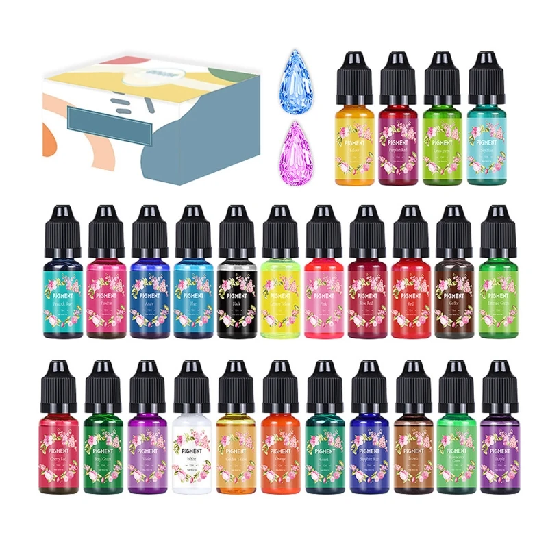 

Epoxy Resin Pigment 26 Colors UV Epoxy Resin Dye Liquid for UV Resin Coloring