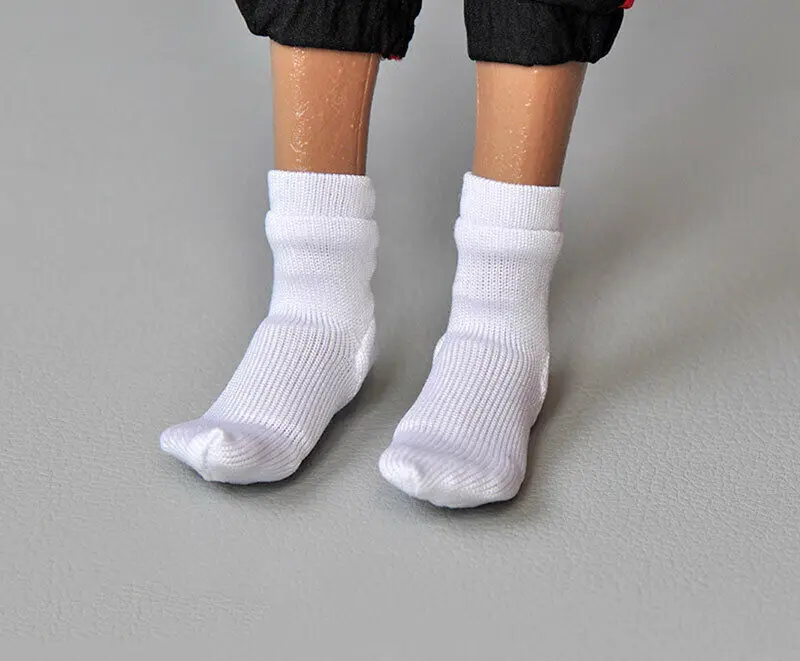 

White 1/6 Short Tube Sports Socks Model for 12" Male&Female Figure Doll