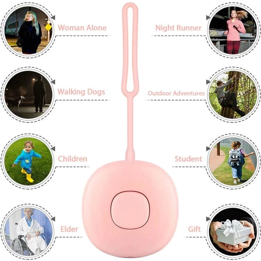 

Smart Personal Alarm Self-Defense Security Emergency Alarms For Women Kids Elderly Recording GPS Location Anti-Lost Timing 120DB