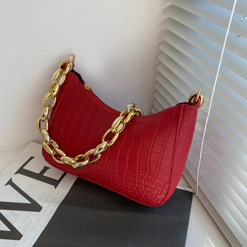 

Простая женская сумка на цепочке в иностранном стиле, новинка 2022, модная сумка для подмышек, французская сумка на одно плечо