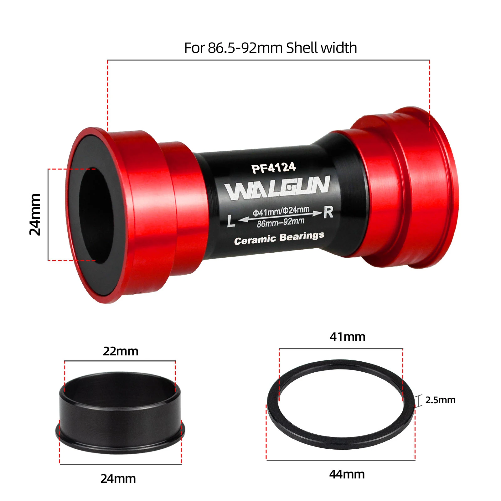 Фото Нижний кронштейн для велосипеда из алюминиевого сплава Walgun PF4124 BB86 92 №3
