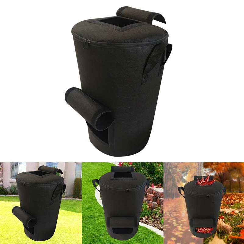 

AT14 Organic Compost Bag Home Garden Bags Extra Reuseable Heavy Duty Gardening Bags Lawn Garden Waste Compost Bag