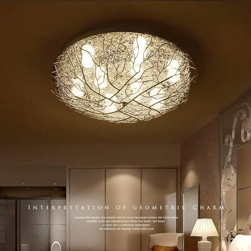 Modern LED Bedroom Ceiling Lights Children's Room Lighting Nordic Novelty Living Room Bird's Nest Pendant Lamps Fixture ZM111608