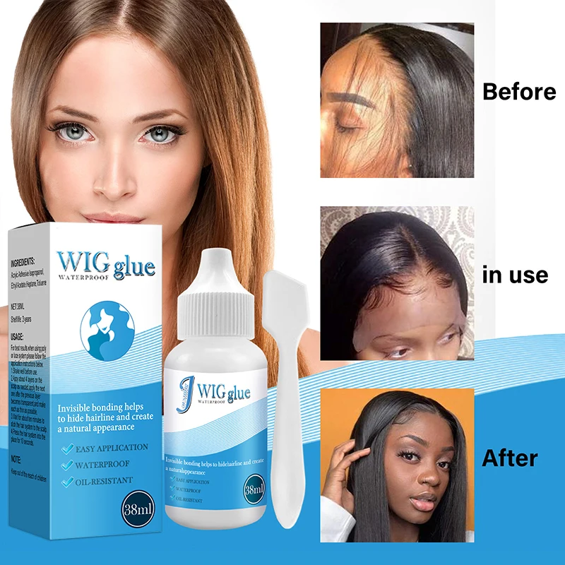 

Invisible Seamless Wig Glue Waterproof 38ml Front Hair Glue Remover Wax Stick For Wig Adhesive Lace Glue Hair Extension Glue