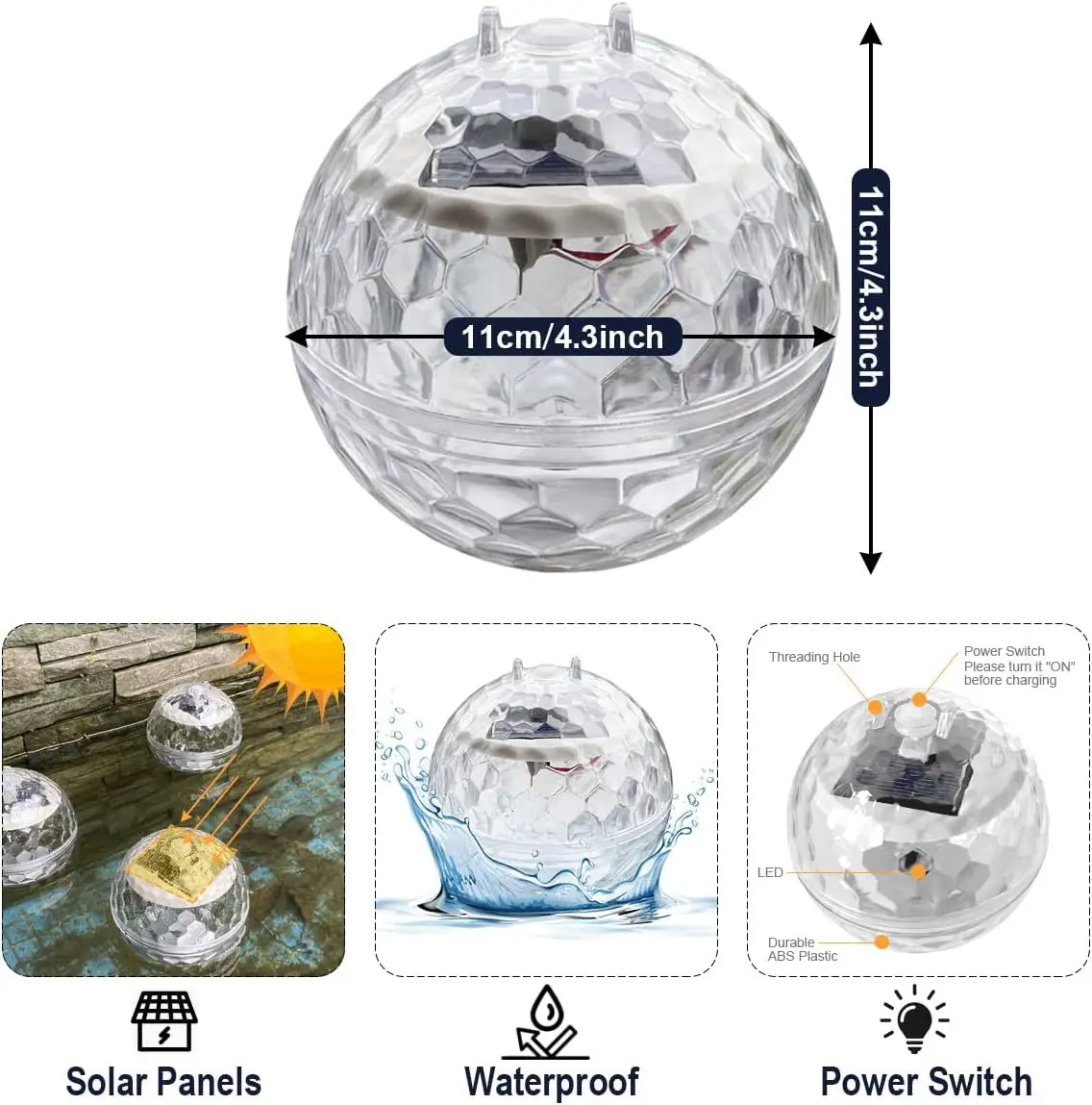 Плавающие фонари на солнечной батарее для бассейна водонепроницаемый фонарь
