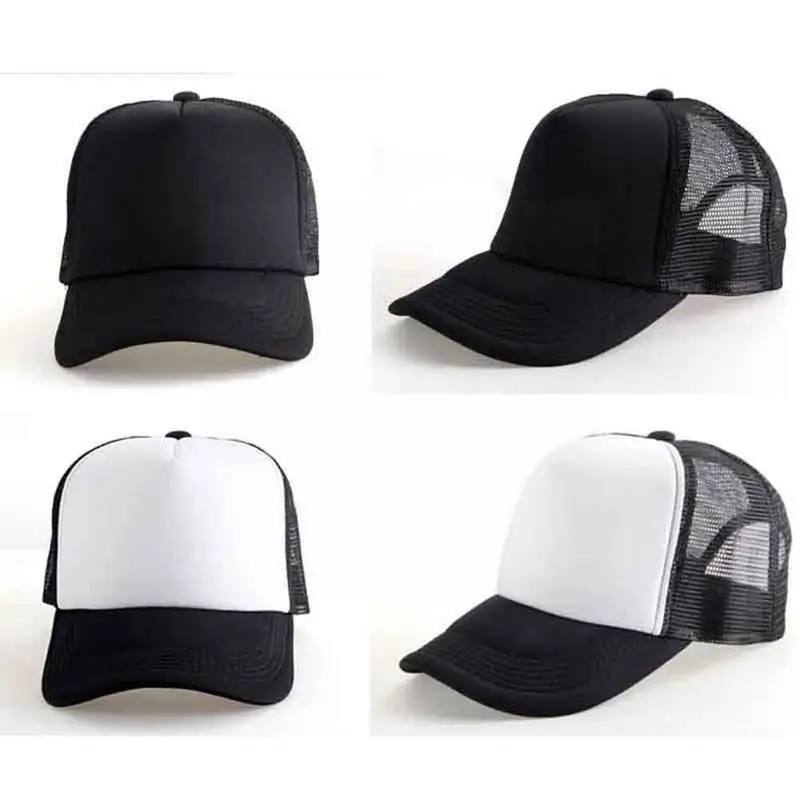Baseball 58-60cm Adjustable Black White Cotton Mesh Dad Men Caps Hop Hip Hat Hats Women Baseball Custom Logo Unisex V1U8