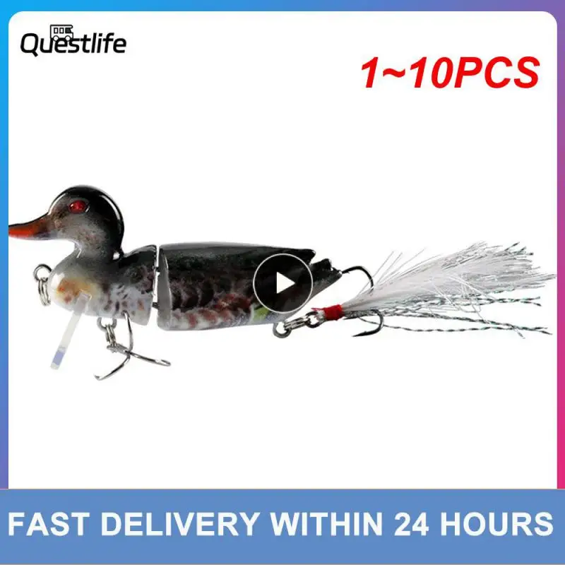 

1~10PCS Artificial Duck Topwater Fishing Lures For Bass Floating Multi Jointed Swimbait Lifelike Sunfish Swimmer Fishing Tackle