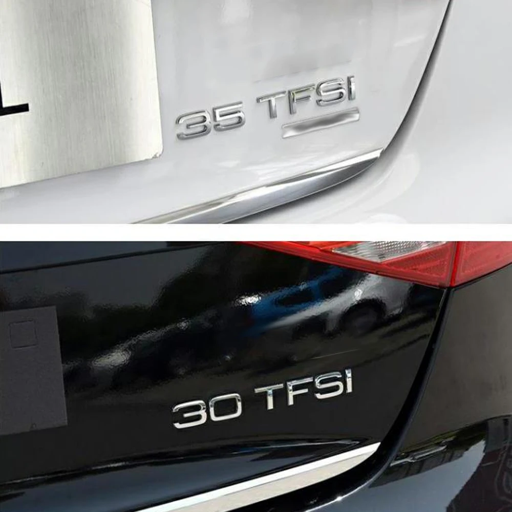 Новый черно-серебристый значок-эмблема для Audi A3 A4 A6 A5 Q3 Q7 Q5 30 TFSI 35 40 50 V6T V8T |
