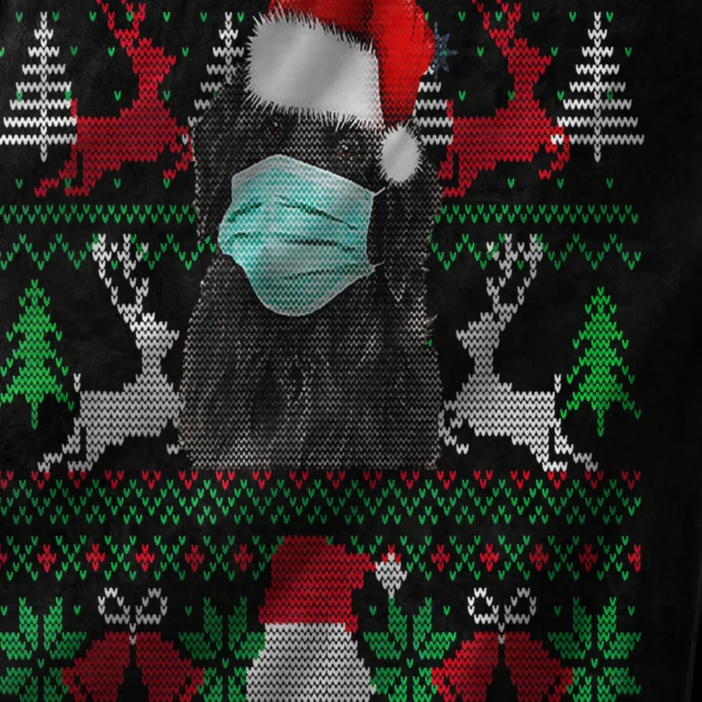 Фото Флисовое одеяло Merry Christ-Mask, маска для лица, дизайн Санта-Клауса с рисунком оленя, юмористический пандемический рождественский декор №3