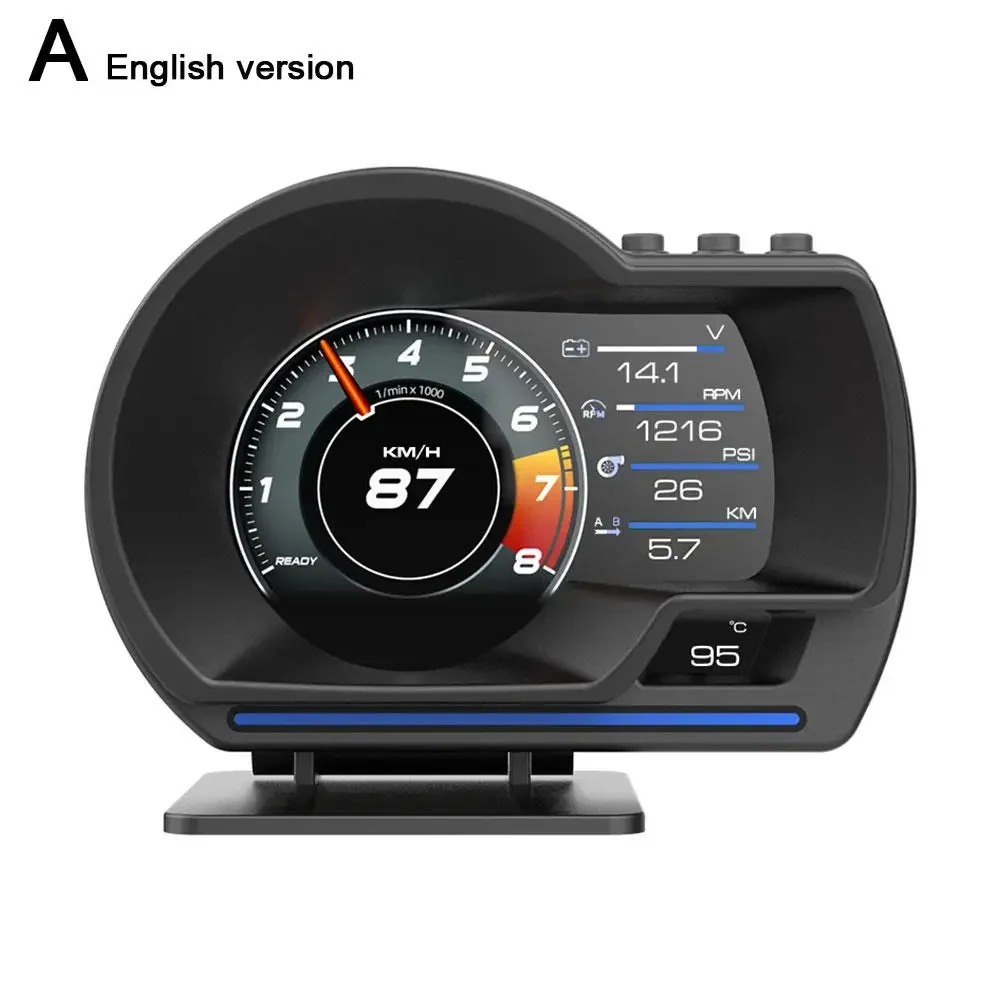 

HUD A501 OBD2 Автомобильный проекционный дисплей Умный автомобильный турбодатчик воды и масла Температура Цифровая безопасность Об/мин Одометр Сигнализация Измеритель Дисплей