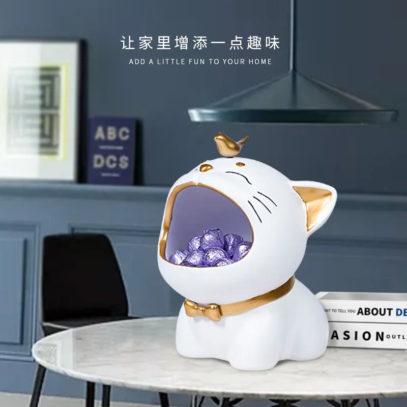 

Modern Cartoon Cute Lucky Cat Key Storage Small Ornaments Entry Entrance Shoe Cabinet Tea Table Home Decorations