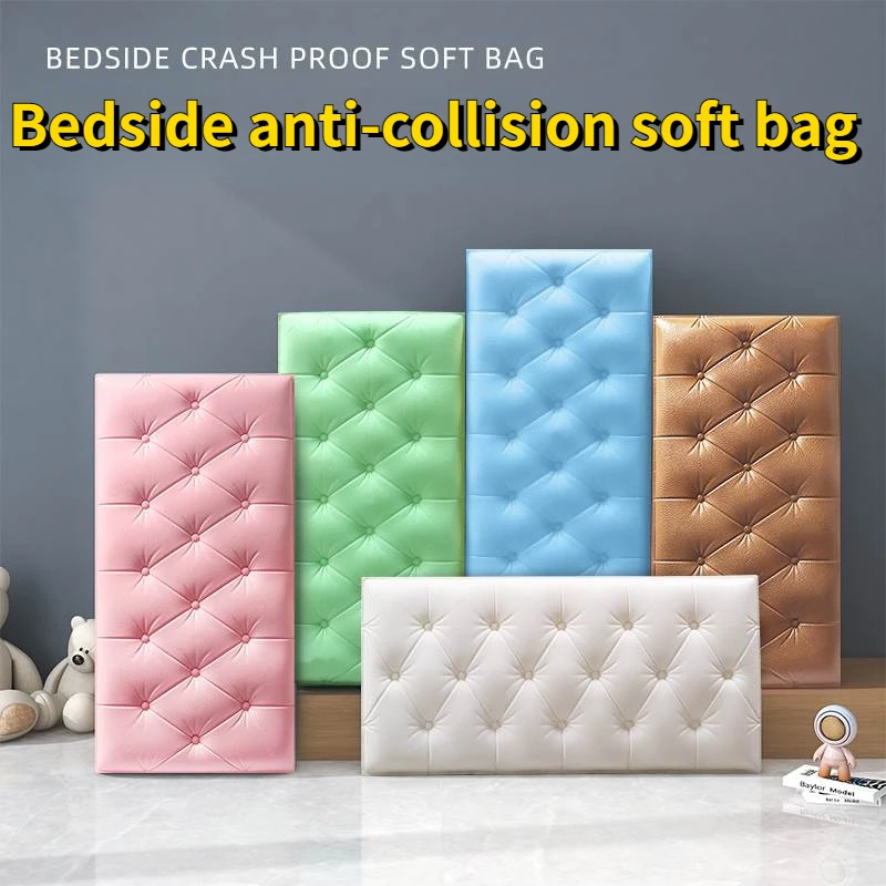 

Bed Surrounding Soft Cover Headboard Anti-collision 3d Self-adhesive Wall Sticker Tatami Baby Backrest Bedroom Background