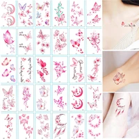 30pcs waterproof women tattoos temporary tattoo butterfly flowers art long lasting leg body diy arm hands tattoo stickers
