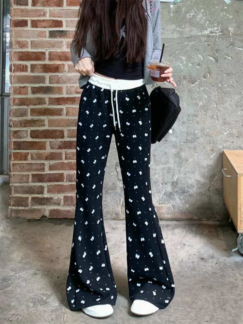 Женские свободные расклешенные брюки PLAMTEE с цветочным принтом повседневные