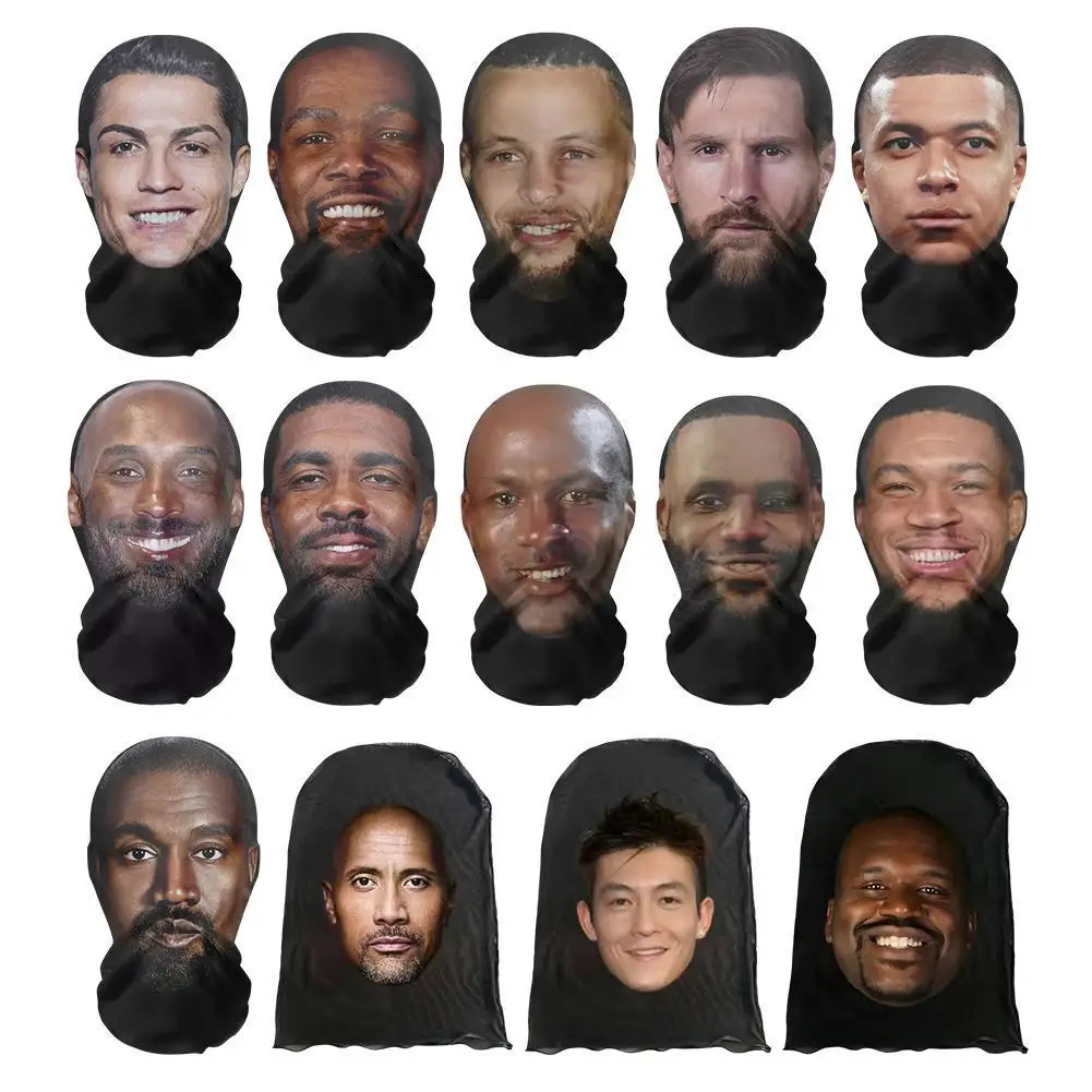 Новая бесшовная маска для лица Kanye с 3D принтом знаменитостей мужская вечеринка