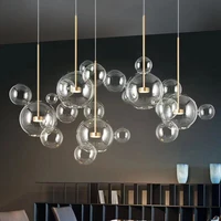 nordic led pendant lights designer bubble glass chandeliers for bedroom living room dining room restaurant light creative lamps