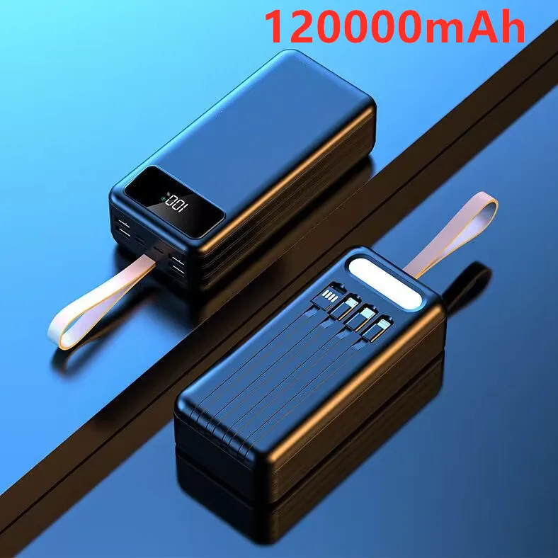 

Портативный внешний аккумулятор с 4 USB-портами, 120000 мАч