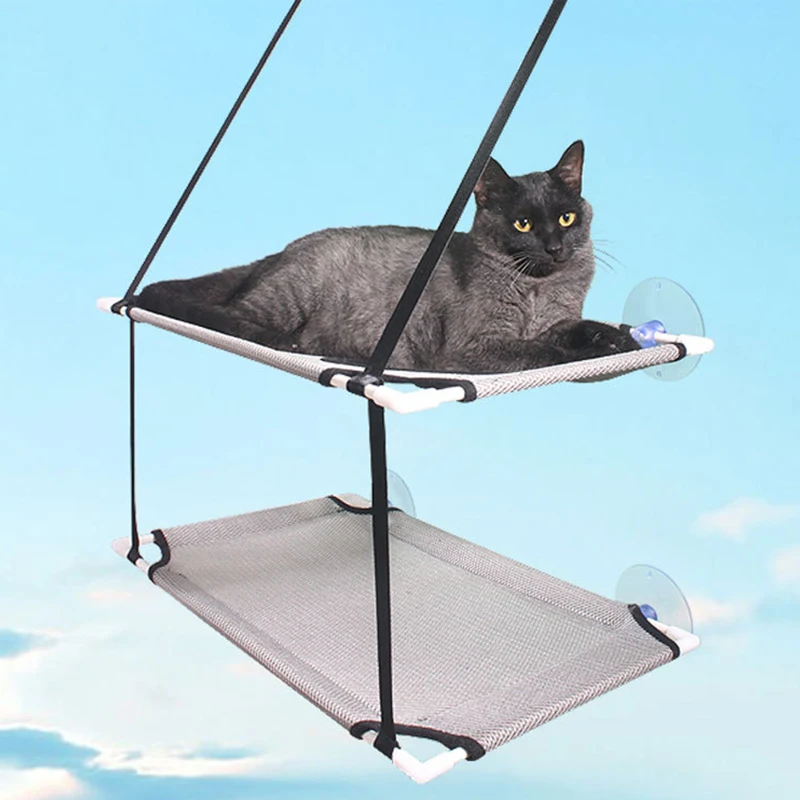 

Cat Hammock Cloth Cat House Suction Cup Type Double Hanging Cat Hanging Basket Hanging Nest Cat Bed Balcony Pet Bed Pet Supplies
