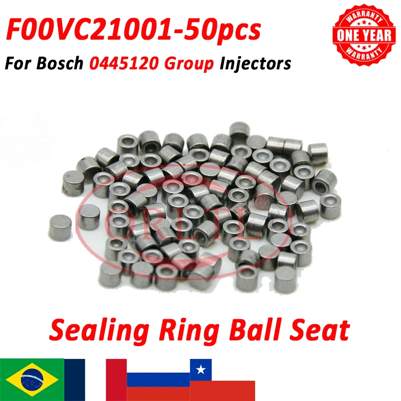 

ORLTL 50pcs F00VC21001 Injector Sealing Ring Ball Seat FOOVC21001 For Bosch 0445120 Group 0445120007 0445120059 0445120183