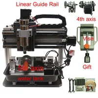 Mini CNC Router 3020 DIY Metal Engraving Wood Router 4 Axis 5 Axis Woodworking Lathe 500W USB Port Square Line Rail With Sink