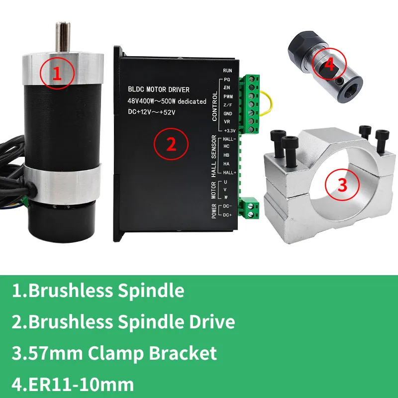 

Бесщеточный шпиндель CNMAWAY 48В 500Вт ER11