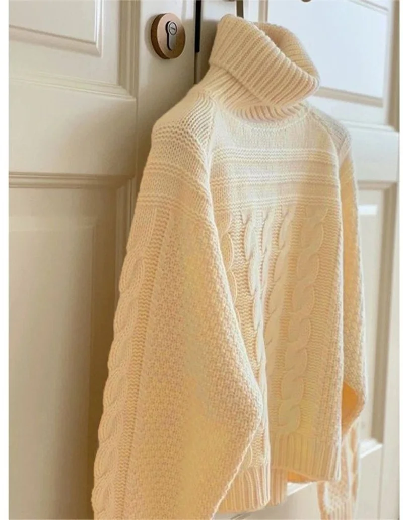 

Теплый утепленный свитер с высоким воротником для женщин, Осень-зима, кашемировый вязаный пуловер, Мягкий Твист, джемпер, шерстяная Базовая Трикотажная одежда H339