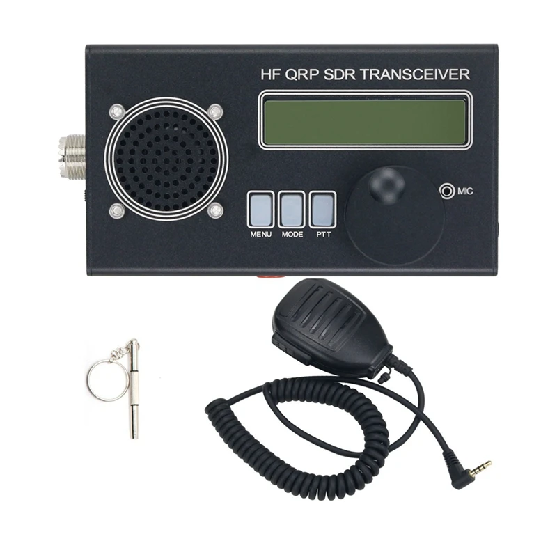 

5-10W USDX USDR HF QRP SDR Transceiver SSB/CW Transceiver 8-Band DSP SDR + Microphone +Battery +Black Shell