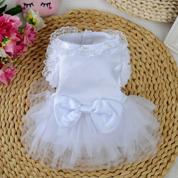 

Pet Clothes Teddy Schnauzer Poodle Clothing Dog Cheongsam Skirt Small Puppy Cat Princess Dress Wedding Dress Costumes For Cats