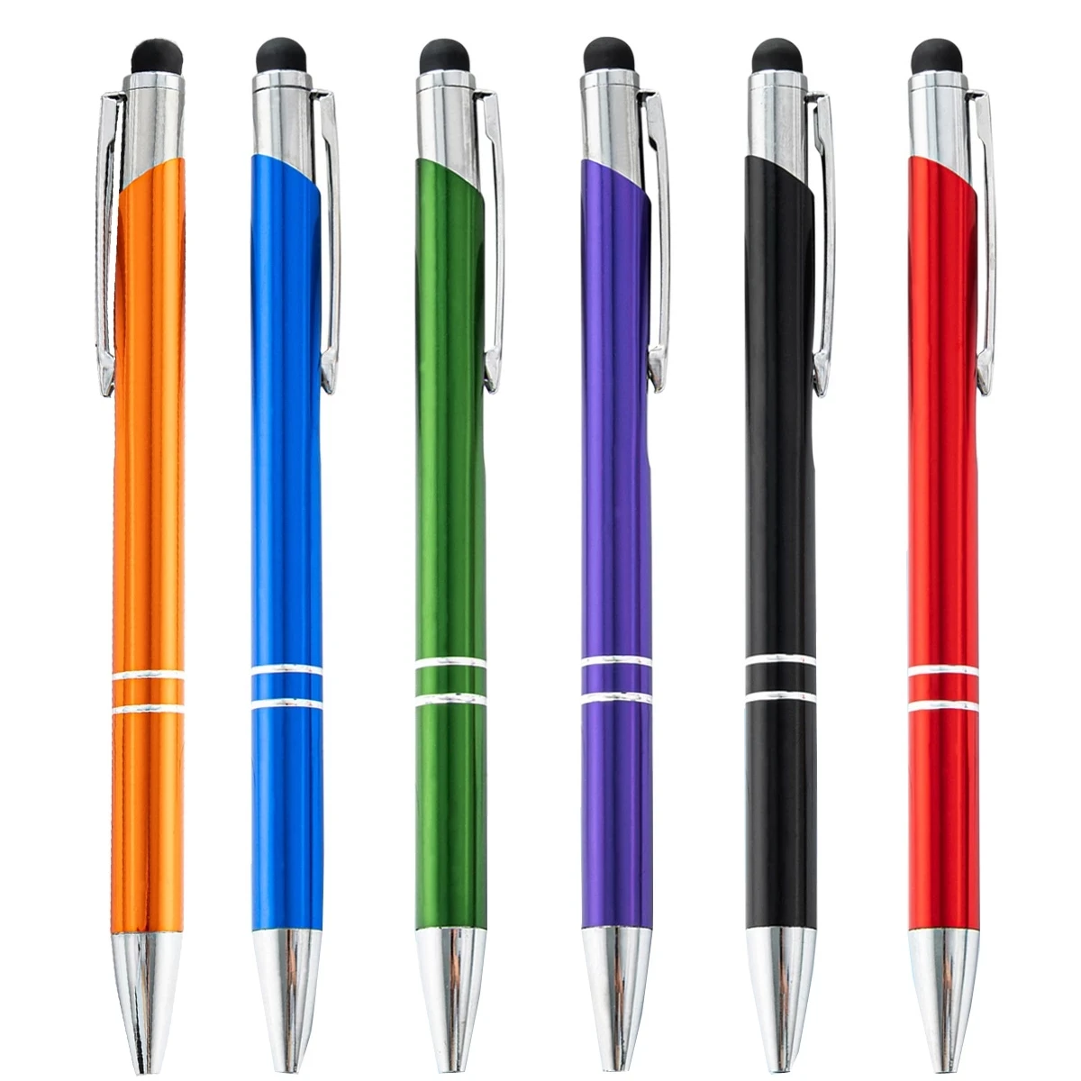 

50 Pieces 2 in 1 Metal Ballpoint With Stylus Tip Universal Touch Screens Capacitive Pens For Office School Supplies Custom Logo