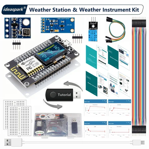 Метеостанция ESP8266, набор инструментов для фотосъемки, DHT-11 BH1750 Sensor NodeMCU 0,96 ''OLED Board Для Arduino IoT Starter